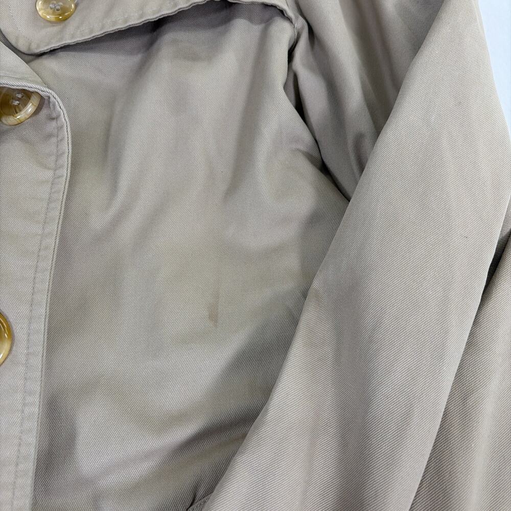 Vintage Burberry Women's Size 4 Long Khaki Nova Check Trench Coat 80s Union Made - Picture 11 of 15